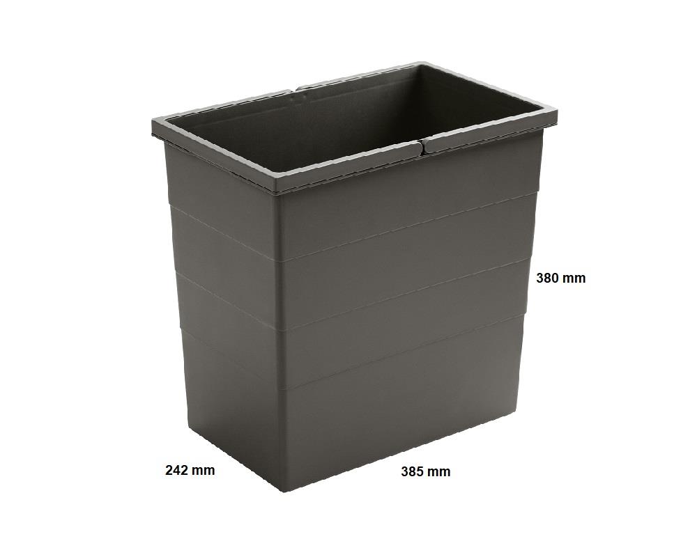 Hailo Inneneimer 1220379 dunkelgrau 28 Liter 385 x 242 x 380 mm