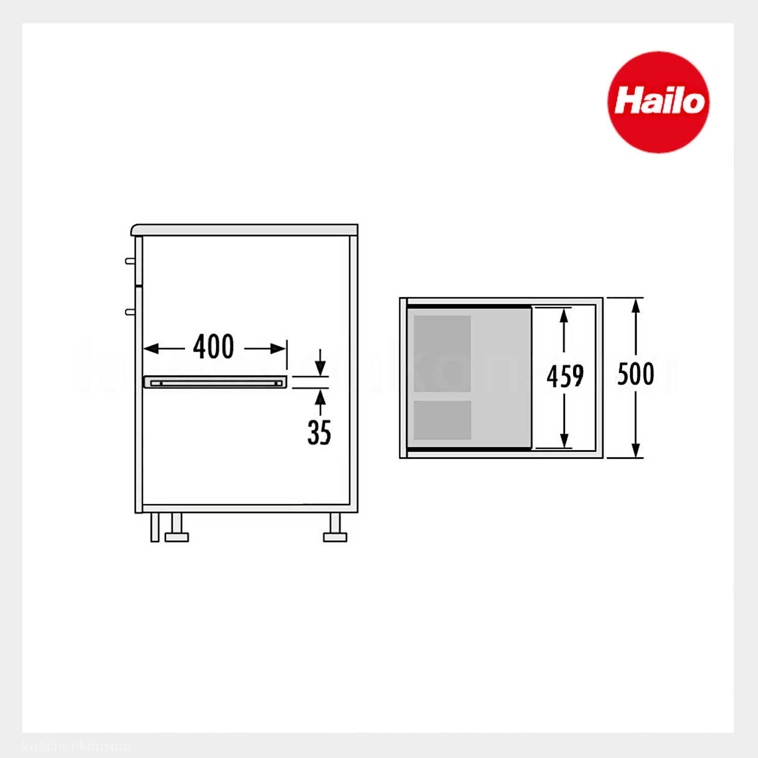 Hailo Multideckel 1225919 Tablarboden für 50 cm Schrank Dunkelgrau