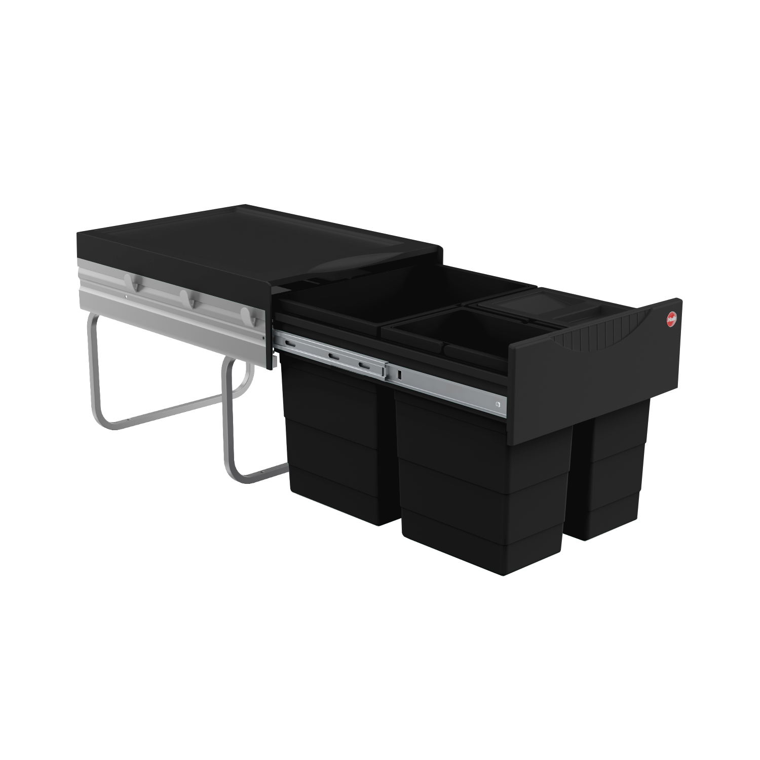 Hailo Abfallsammler 3642731 Raumspar-Tandem 2x 8,5 +18 L schwarz