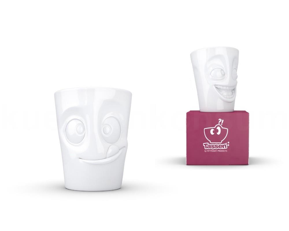 TV Tasse Becher Set 29.01 witzig und lecker weiß