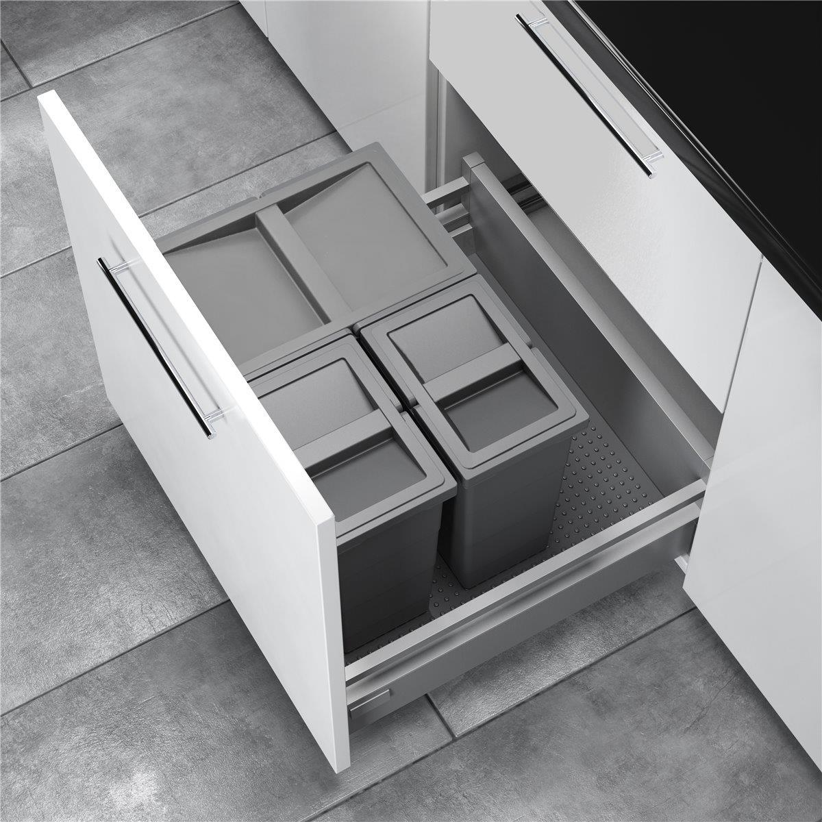 Hailo Abfallsammler 3201633 Allegro 295 Einsatz 2x 8 + 18 L Hellgrau