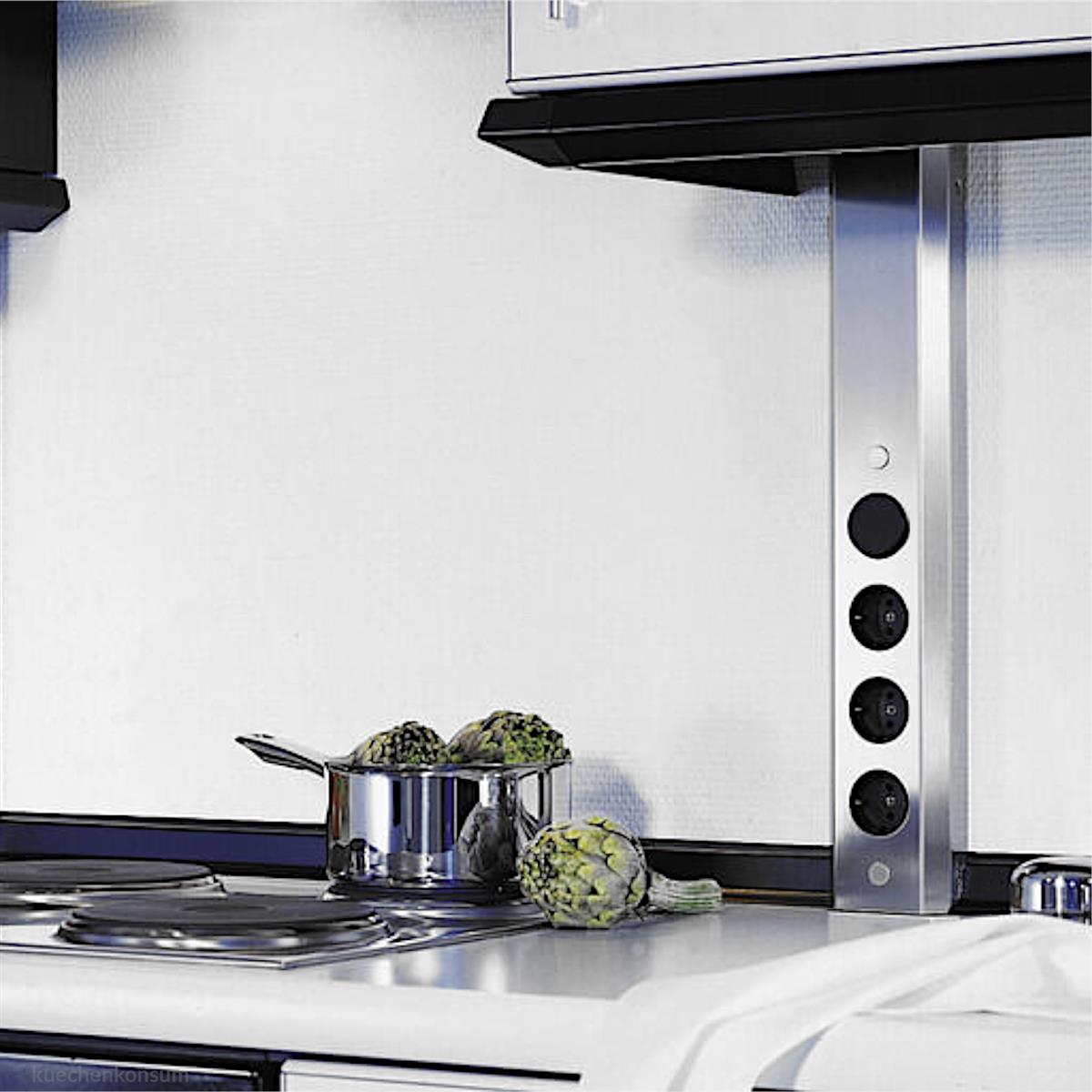 Thebo Wandsteckdose 174916 Edelstahl 3-fach STS 3006 mit Schalter