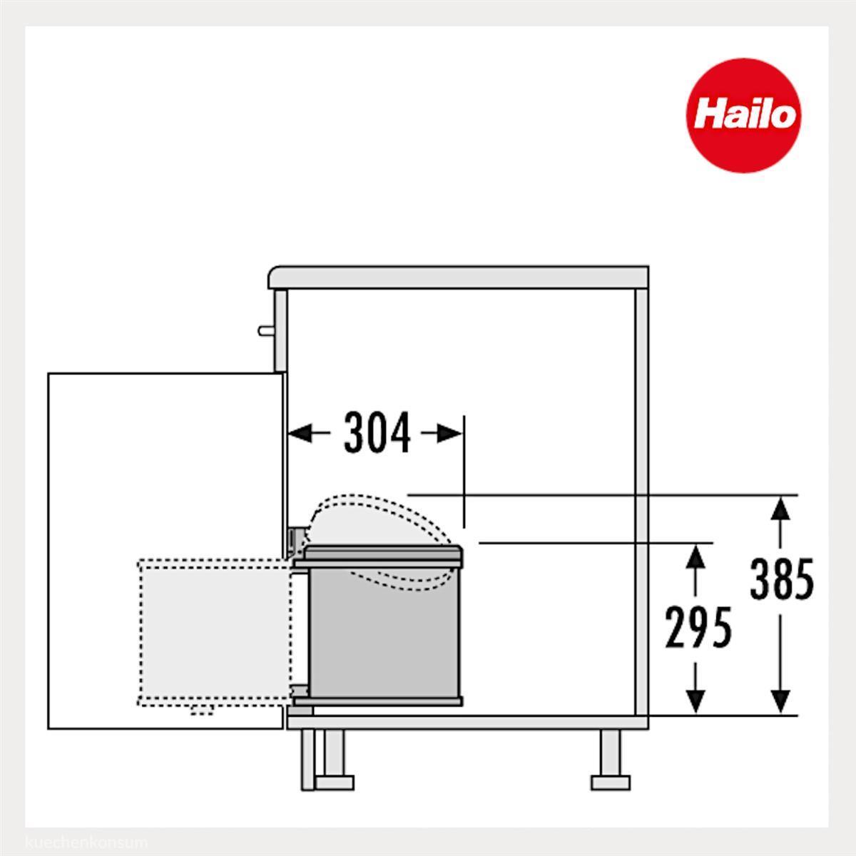 Hailo Abfallsammler 3512071 schwenkbar Mono 12 Liter Dunkelgrau