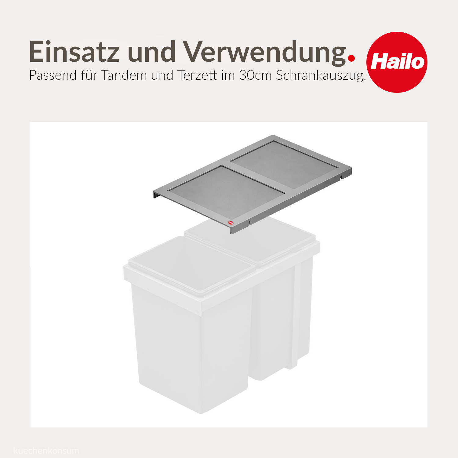 Hailo Systemdeckel 1138719 dunkelgrau 276 x 484 x 24 mm