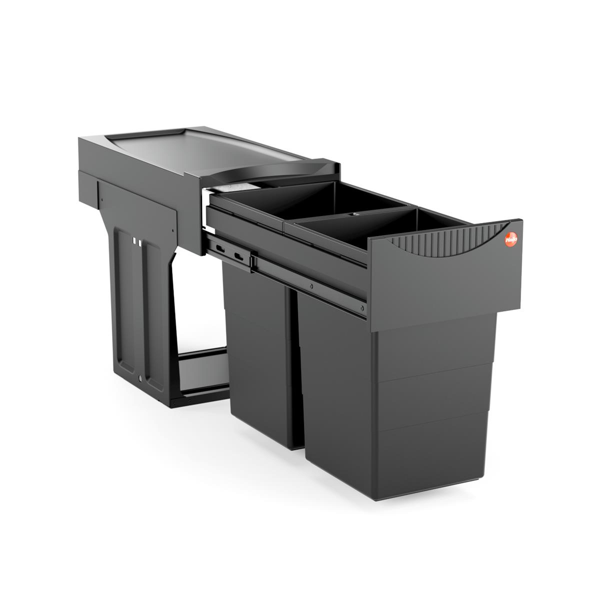 Hailo Abfallsammler 3666851 Tandem 2x 15 Liter Black Edition limitiert