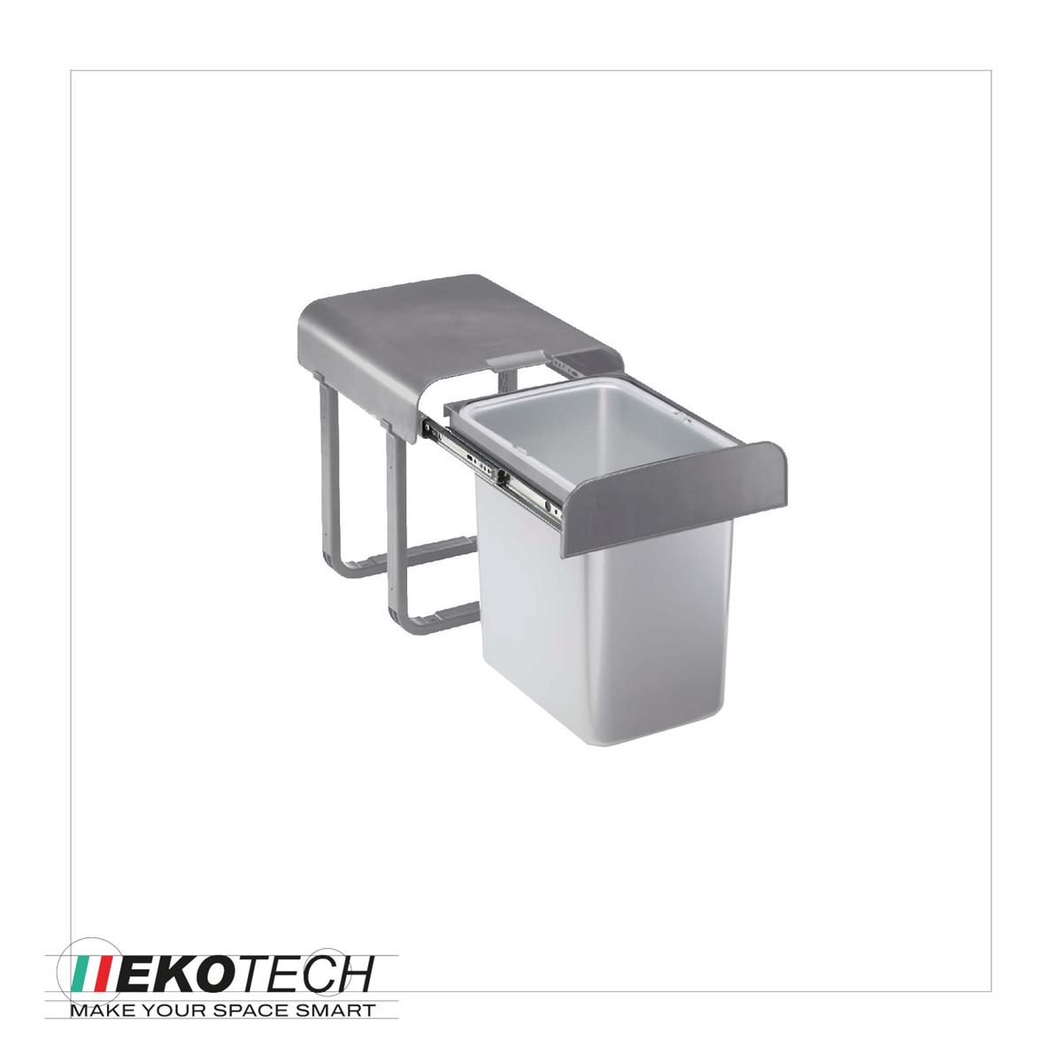 Ekotech Abfallsammler AG16G Aladin grau 16 Liter ab 40cm Unterschrank
