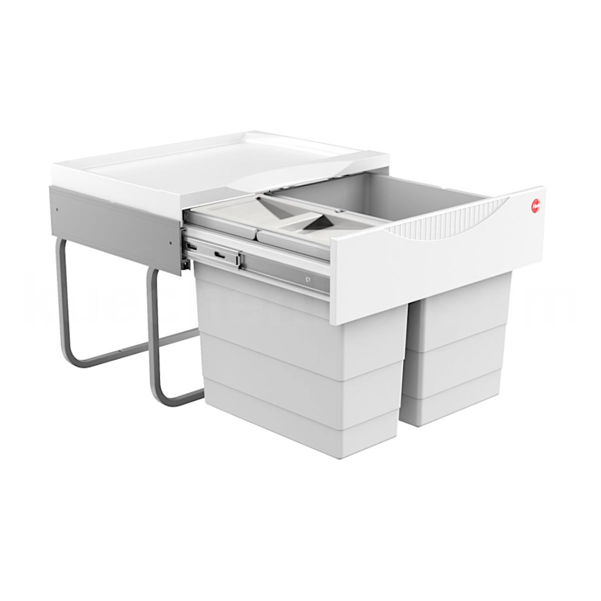 Hailo Abfallsammler 3644702 TR Swing Raumspar-Tandem-S 18 + 12 Liter