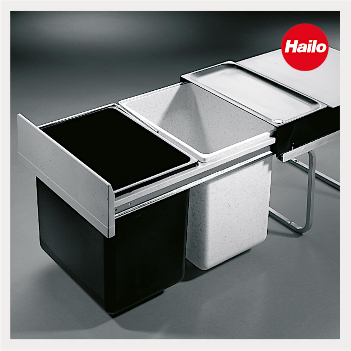 Hailo Abfallsammler 3640001 TR Swing A Raumspar-Tandem 2x 18 Liter