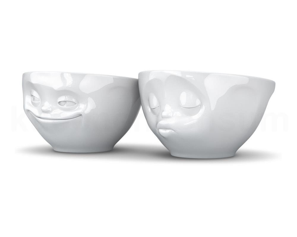 TV Tasse Schälchen-Set 22.01 Küssend und Grinsend mittel weiß