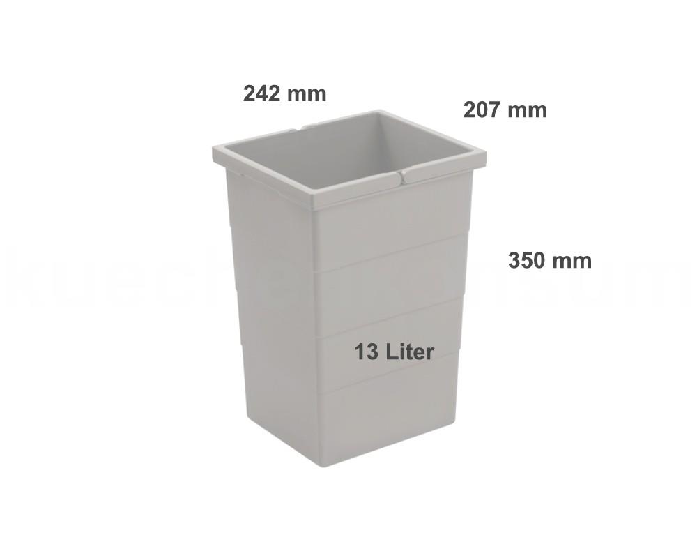 Hailo Inneneimer 1138999 dunkelgrau mit Deckel 207 x 242 x 350 mm