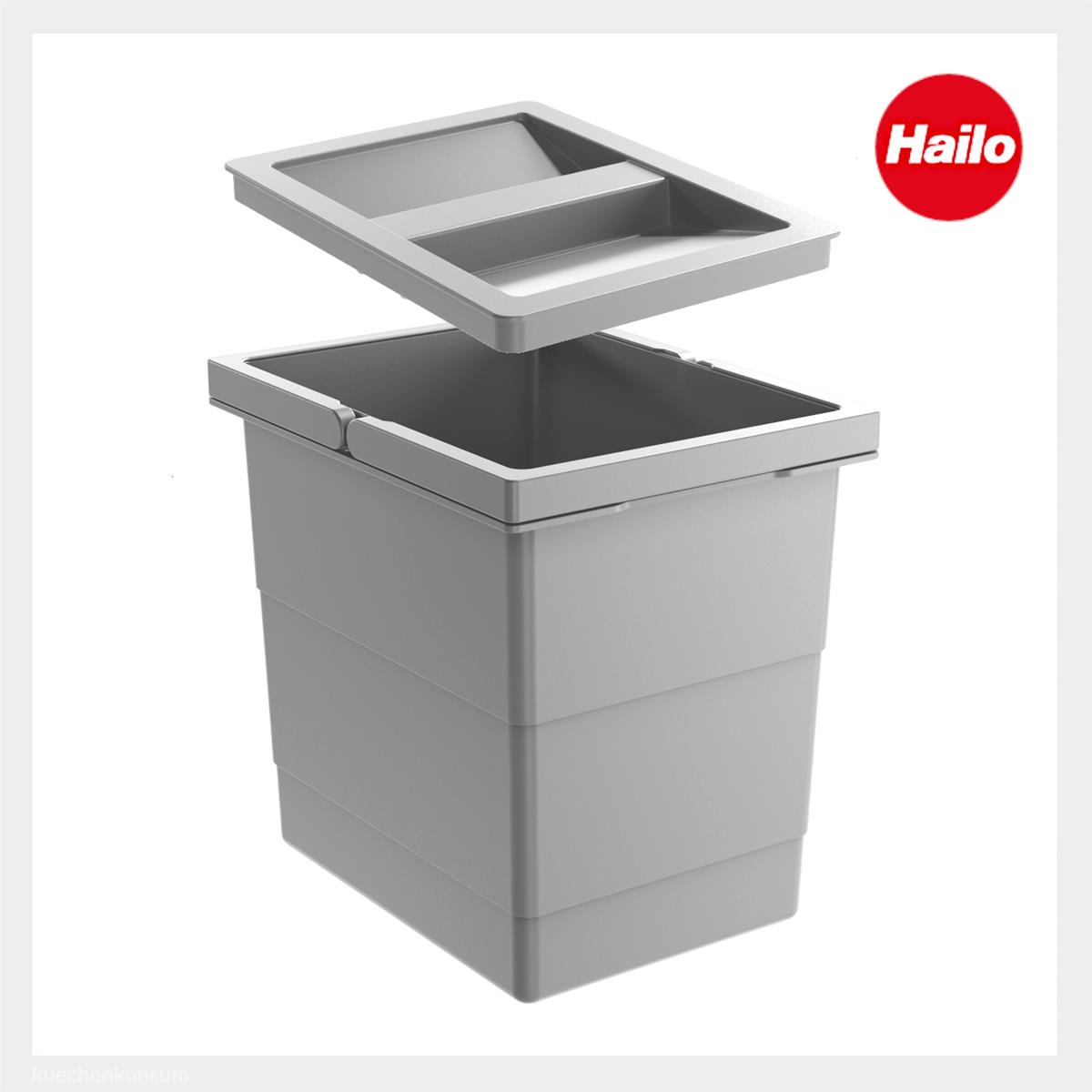 Hailo Inneneimer 1107289 mit Deckel 6,5 L 226x174x200 mm 2 Henkel