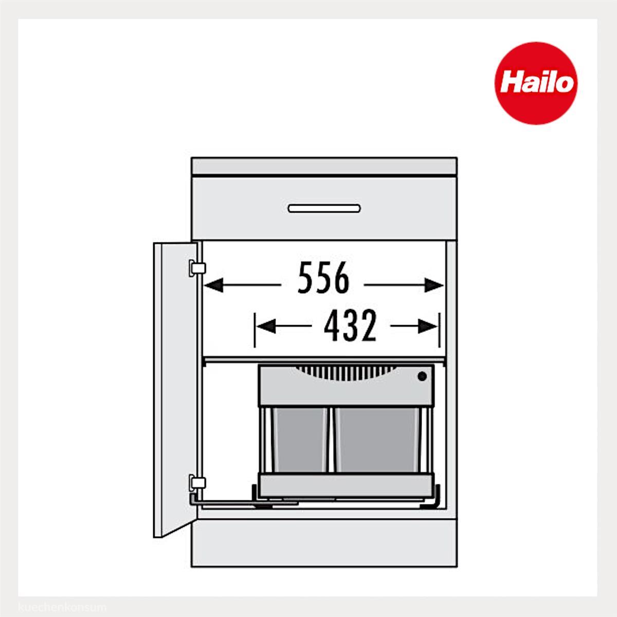 Hailo Abfallsammler 3644802 Raumspar-Tandem-S-plus 18+12 L m Biodeckel