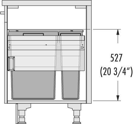 Hailo Abfallsammler 3613311 US Cargo 37 + 15 Liter für Rahmenfront