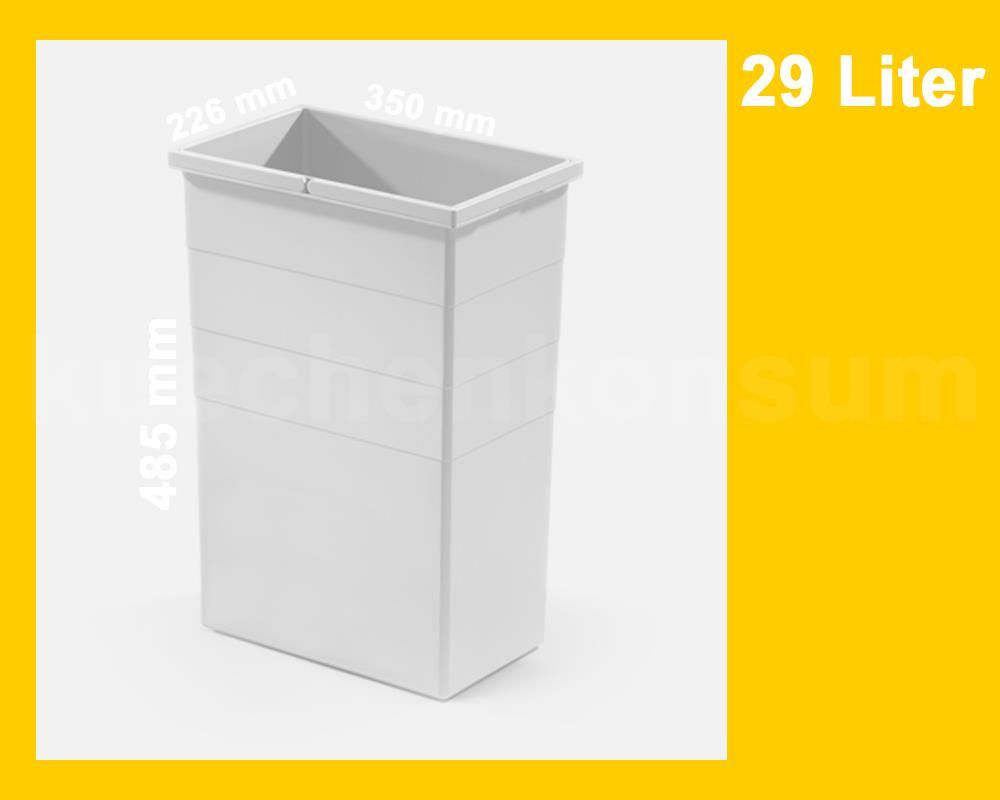 Hailo Inneneimer 1100709 hellgrau 29 Liter 350 x 226 x 485 mm 2 Henkel