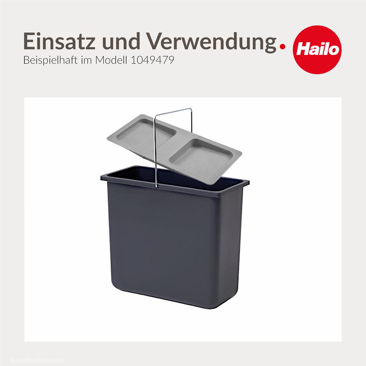 Hailo Deckel 1069619 grau für 12 Liter Ersatzeimer Allegro Kunststoffdeckel