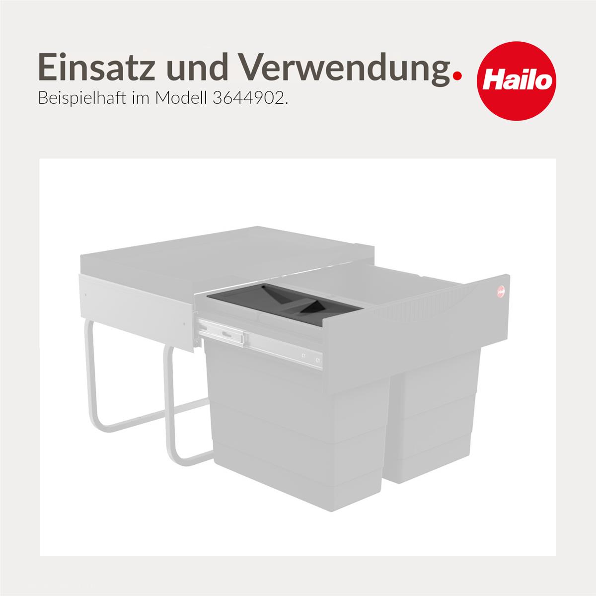 Hailo Inneneimer 1220759 Deckel für 12 und 14 Liter dunkelgrau