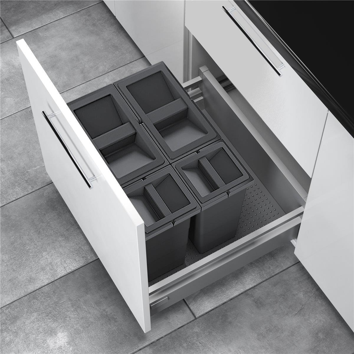 Hailo Abfallsammler 3301644 Allegro 295 Einsatz 2x 8+ 2x18 L Dunkelgrau