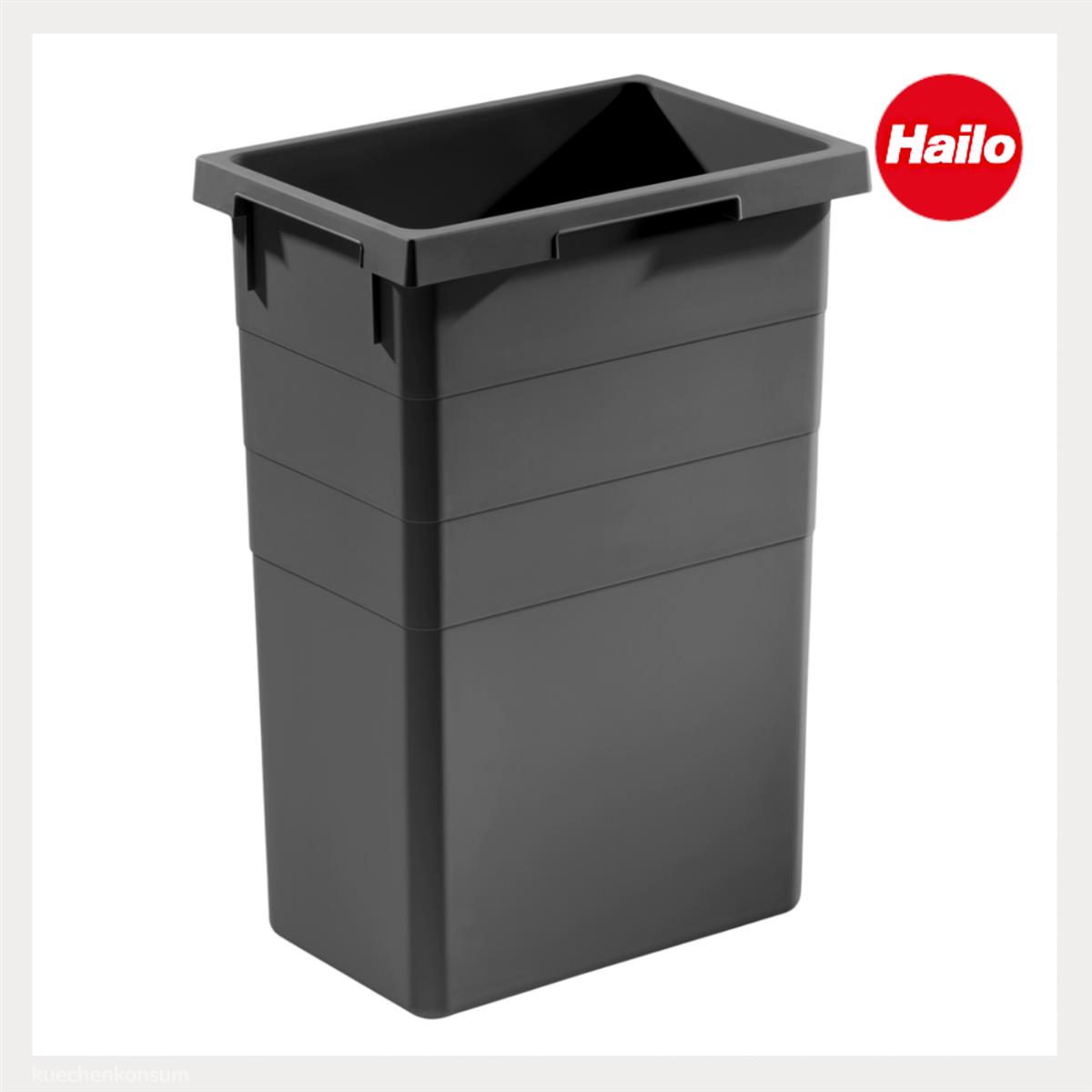Hailo Inneneimer 1132999 dunkelgrau 38 Liter 378 x 261 x 522 mm