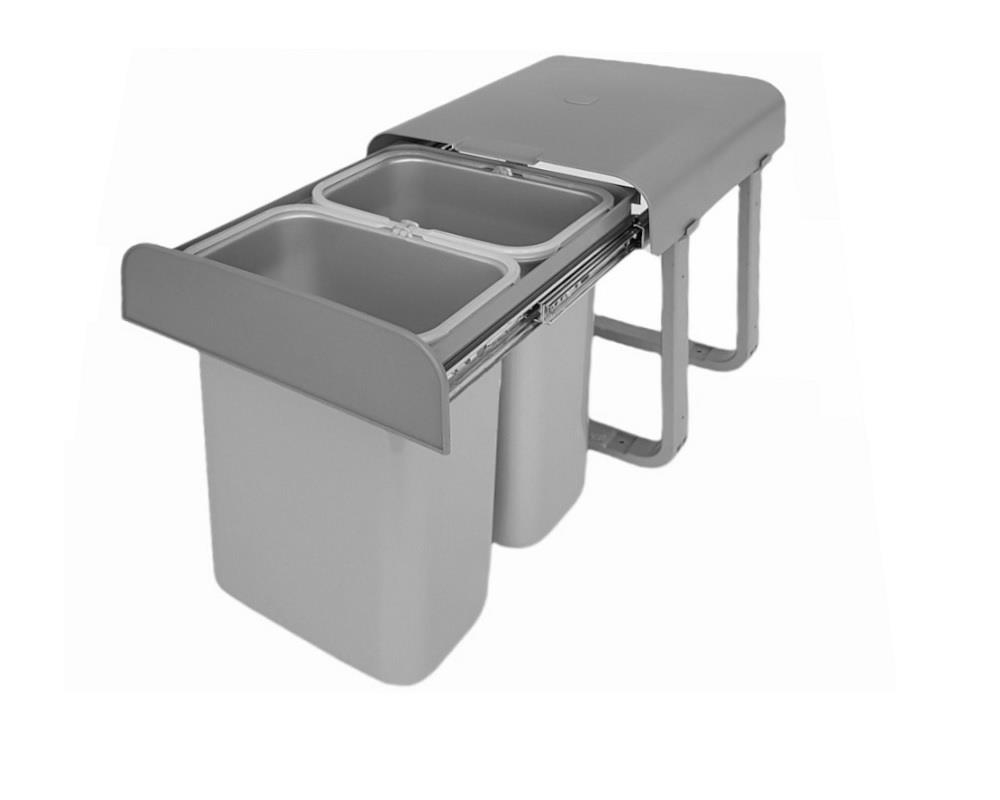 Ekotech Abfallsammler AG88G Aladin grau 2x 8 Liter ab 40cm Unterschrank