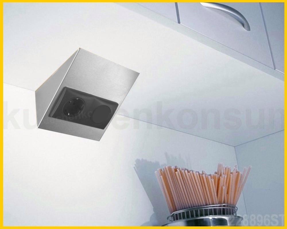 Thebo Keilsteckdose 228896STS Edelstahl STS 889 mit Schalter