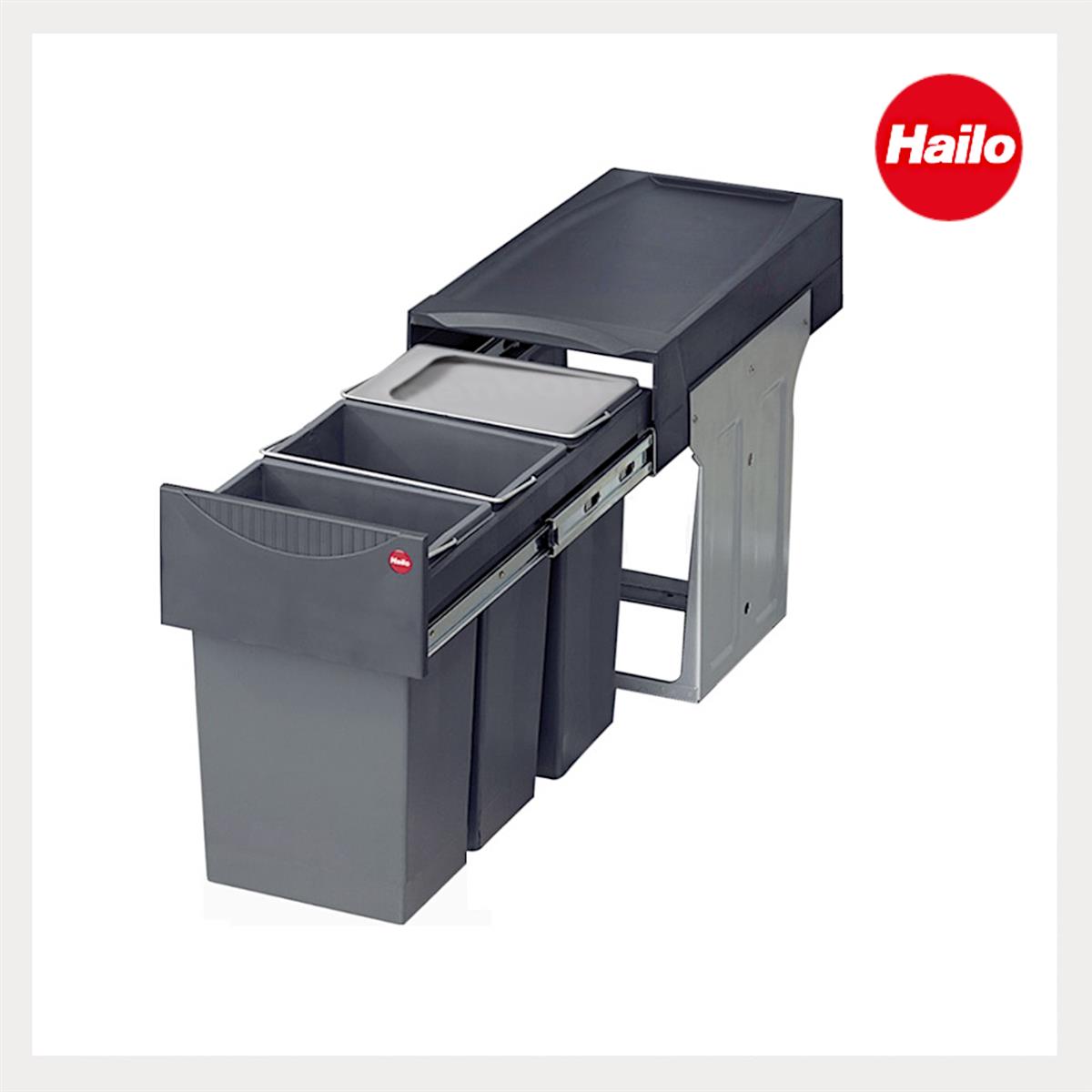 Hailo Abfallsammler 3666132 TZ Swing Terzett 3x 10 Liter mit Biodeckel