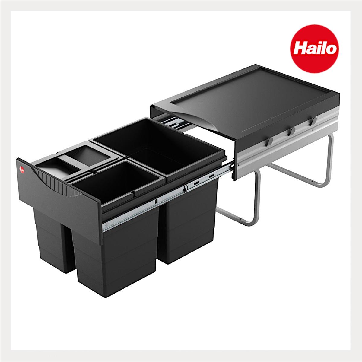 Hailo Abfallsammler 3642731 Raumspar-Tandem 2x 8,5 +18 L schwarz