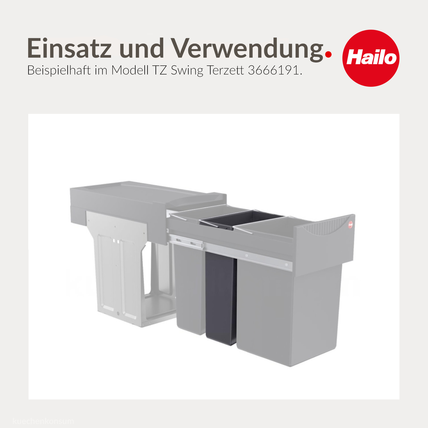 Hailo 7 L Inneneimer 1082479 dunkelgrau 226 x 115 x 340 mm mit Henkel