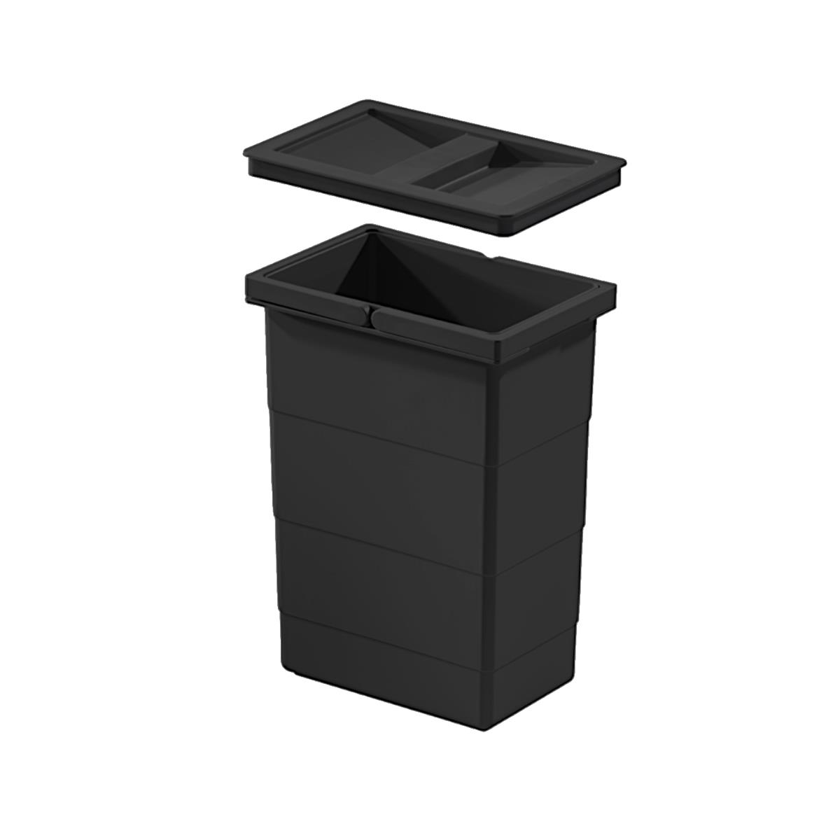 Hailo Inneneimer 1225959 schwarz 8 L 226 x 156 x 295 mm mit Deckel
