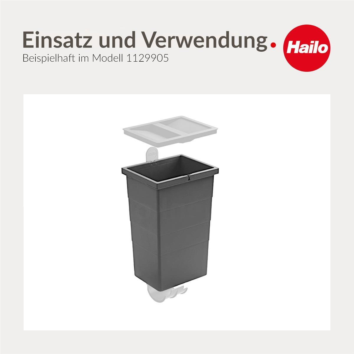 Hailo Inneneimer 1220359 dunkelgrau 2x 13 Liter 242 x 192 x 380 mm