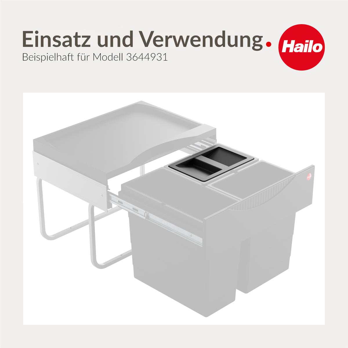 Hailo Deckel schwarz 1225969 für Inneneimer 7  8,5 und 10 Liter