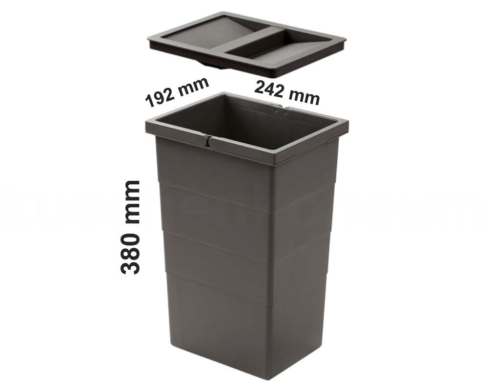 Hailo Inneneimer 1132959 mit Deckel dunkelgrau 242 x 192 x 380 mm