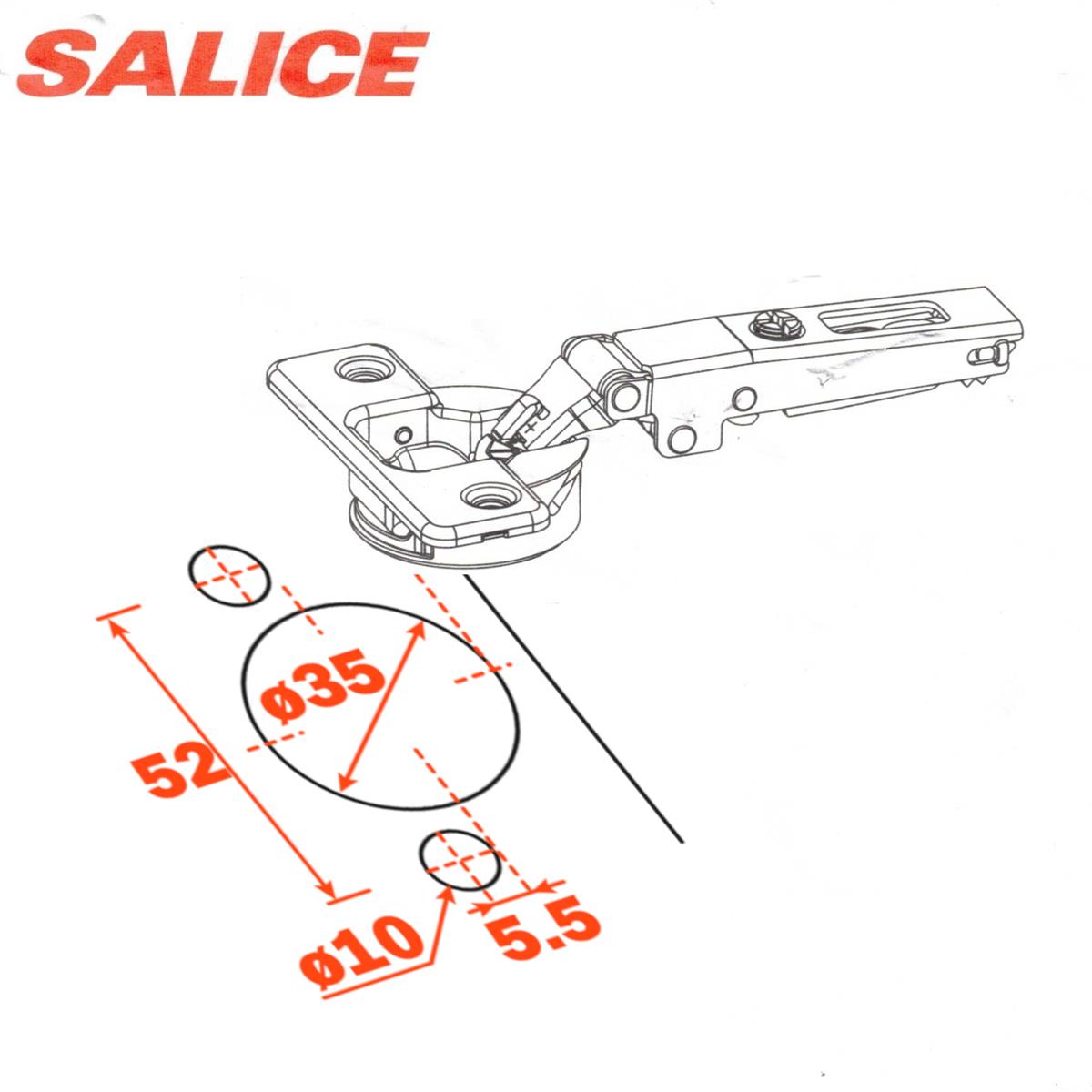 Salice Silentia Topfband Scharnier Paar zur Schnellmontage C7Q6AE9 mit Dämpfung