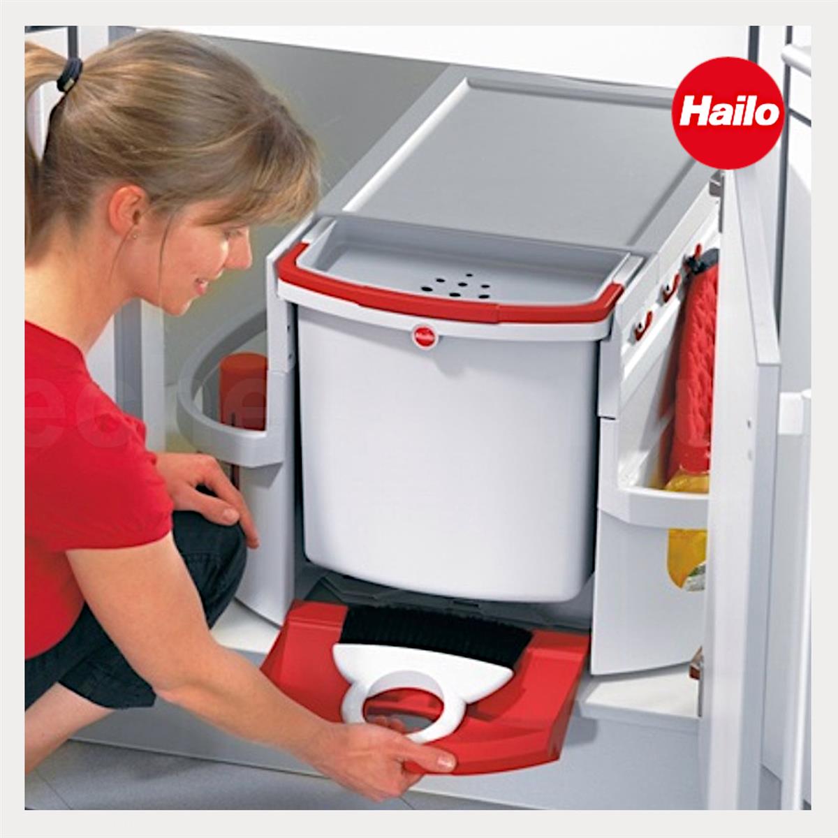 Hailo Kehrset 1068569 Kunststoff rot Schaufel und Besen