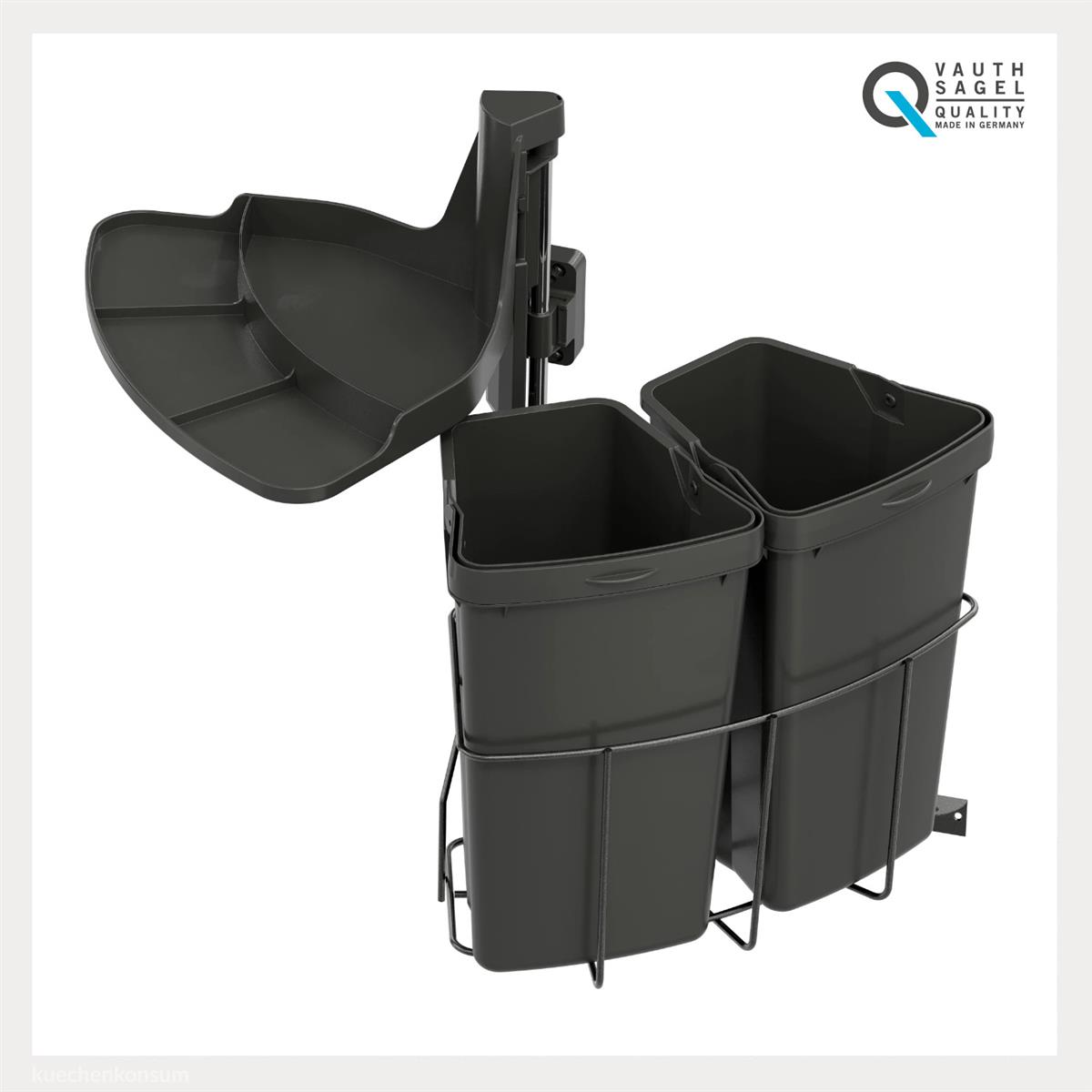 Abfallcenter Nr. 720685 Schwenkeimer 2x 9 Liter anthrazit