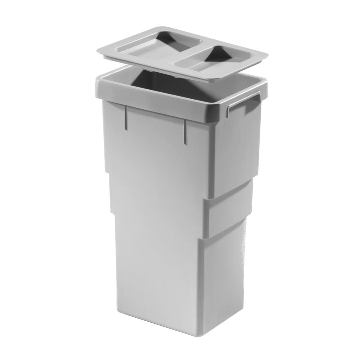 Hailo Inneneimer 1107229 mit Deckel hellgrau 13 L 258 x 198 x 413 mm