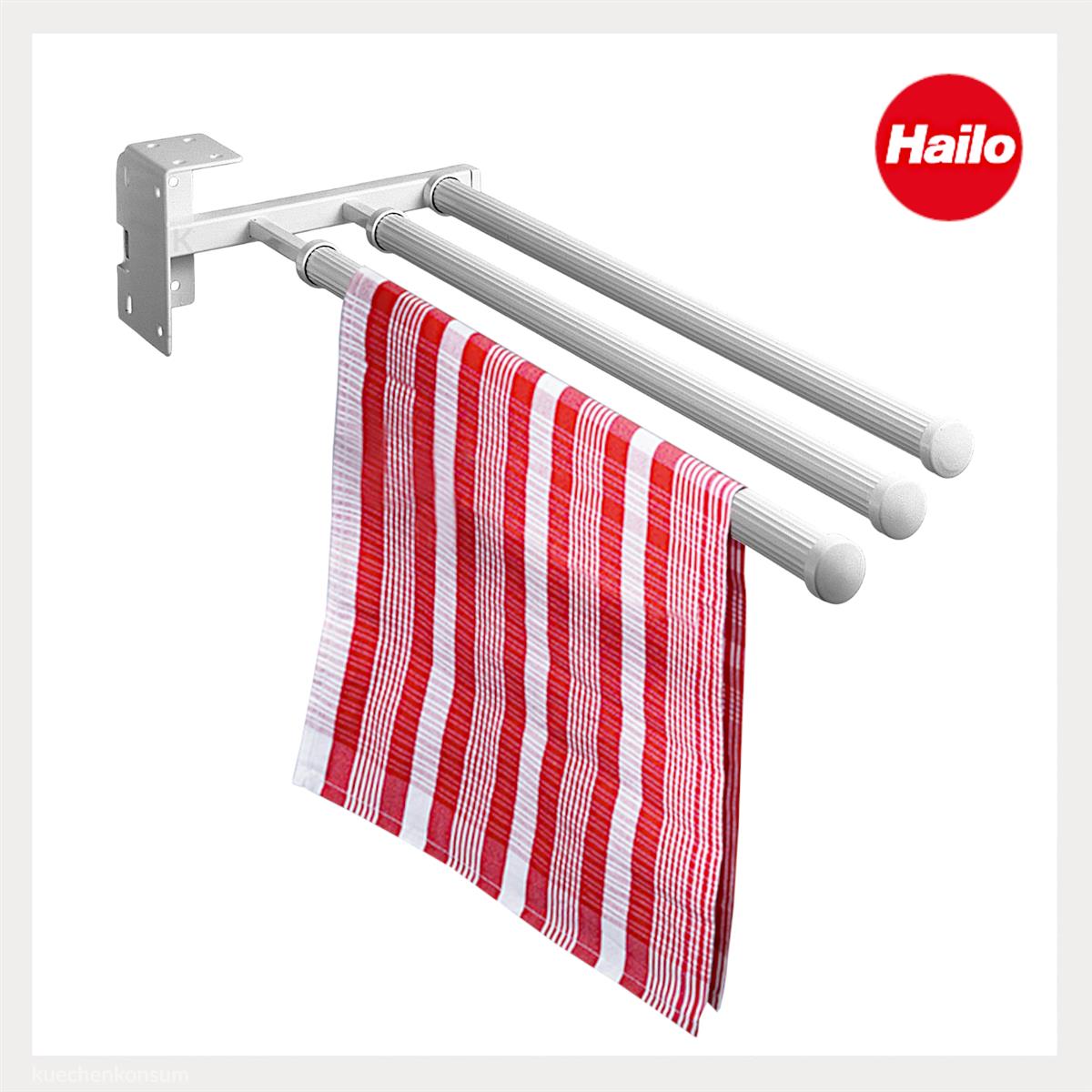 Hailo Handtuchhalter 3143901 reinweiß 3-teilig 430 mm ausziehbar
