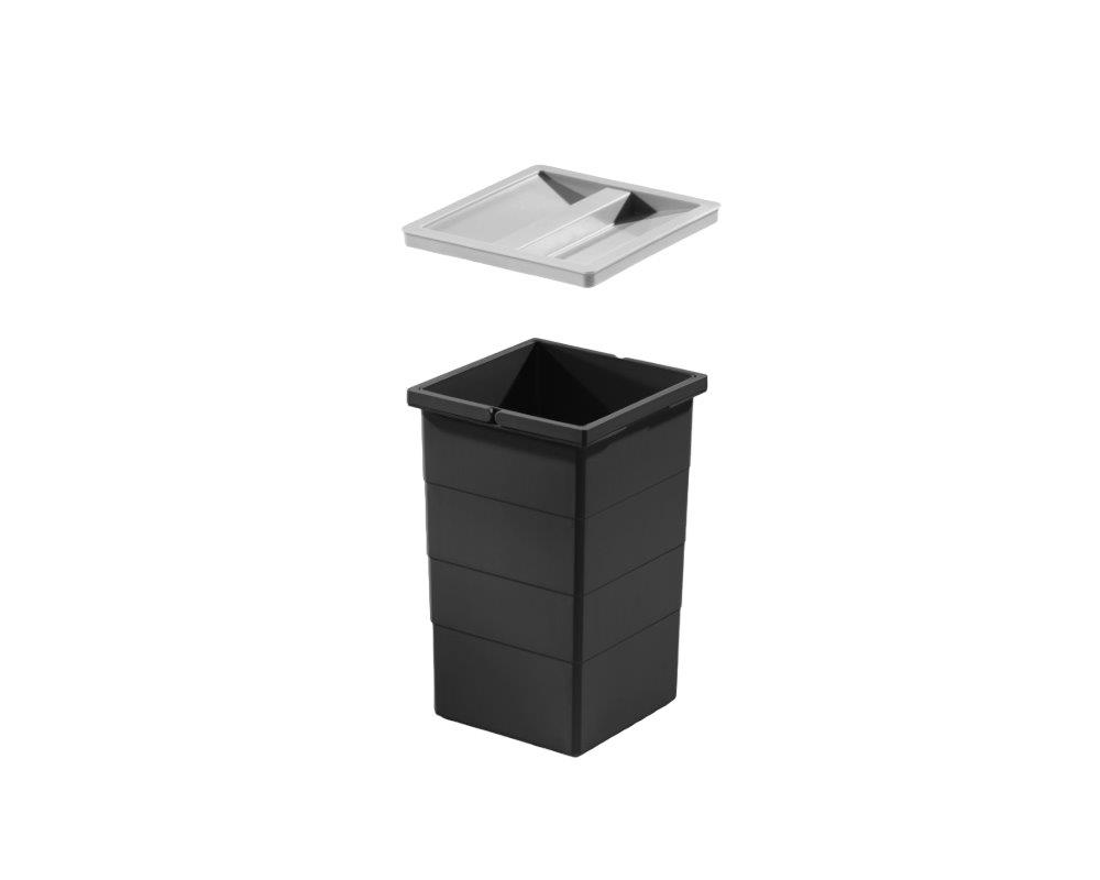 Hailo Inneneimer 1222509 schwarz 15 Liter 226x233x350 mm mit Deckel