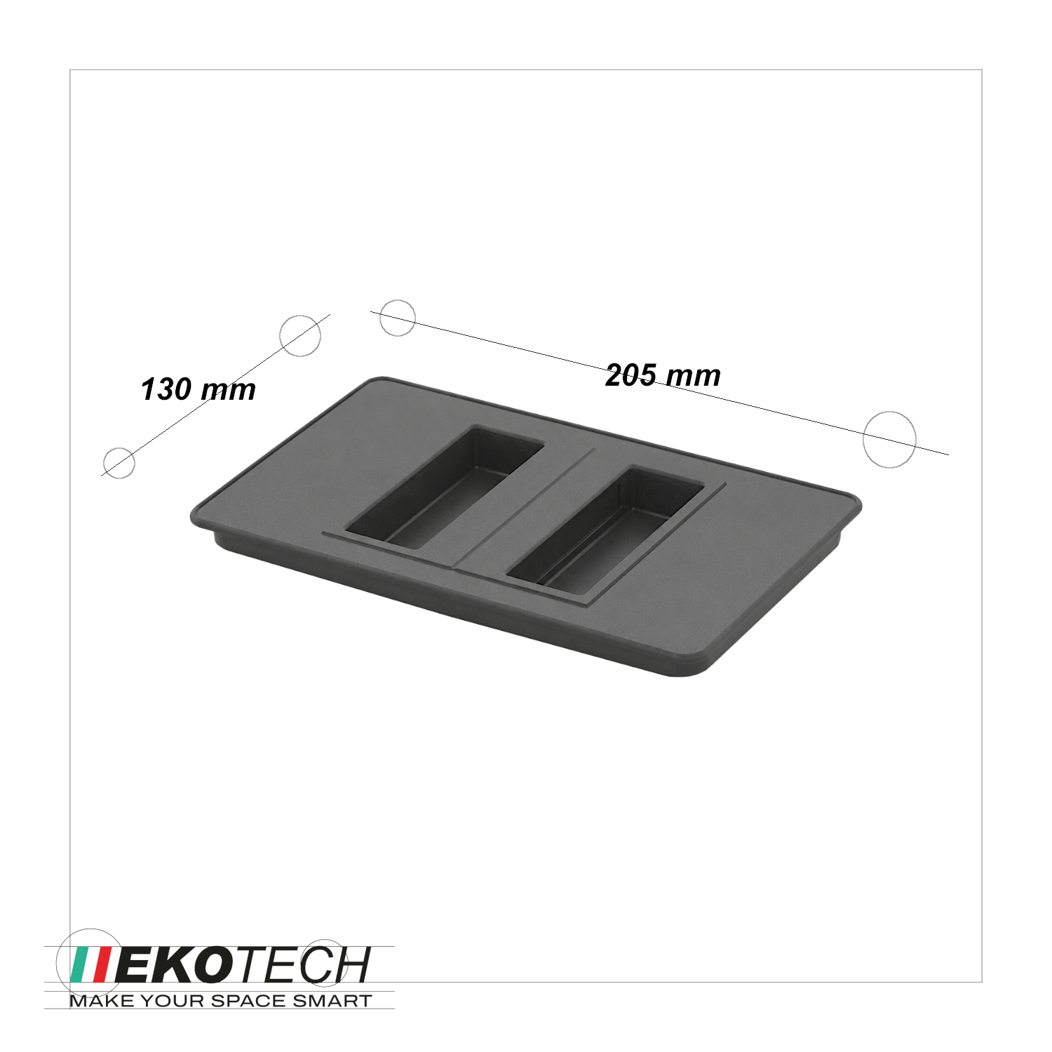 Ekotech Deckel für 7 Liter Ersatzeimer Oriongrau 205 x 130 mm