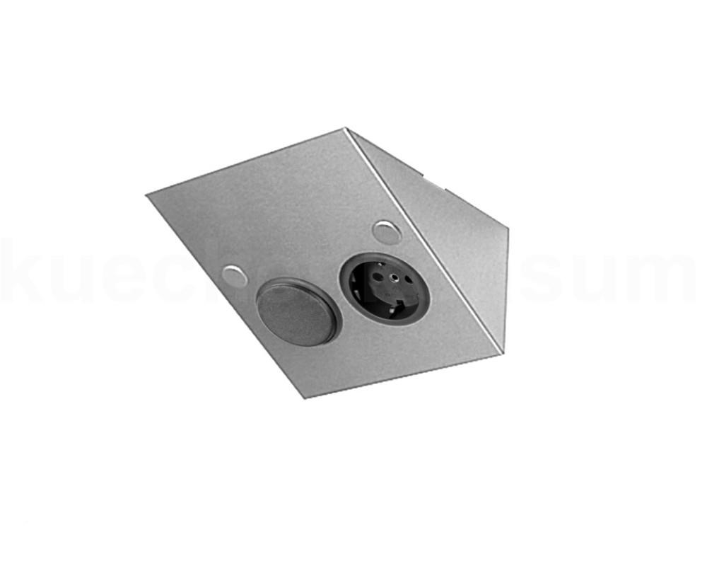 Thebo Keilsteckdose 228896STSSI Edelstahl STS 889 STSSI mit Schalter