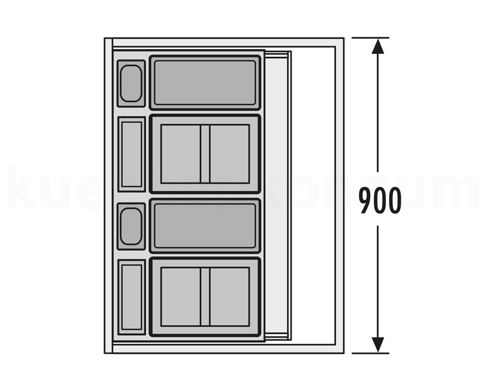 Hailo Abfallsammler 3630901 XX Inset Aufsatz XXL 2x 18 + 2x 12 + 2x 4,1 + 2x 0,7 Liter