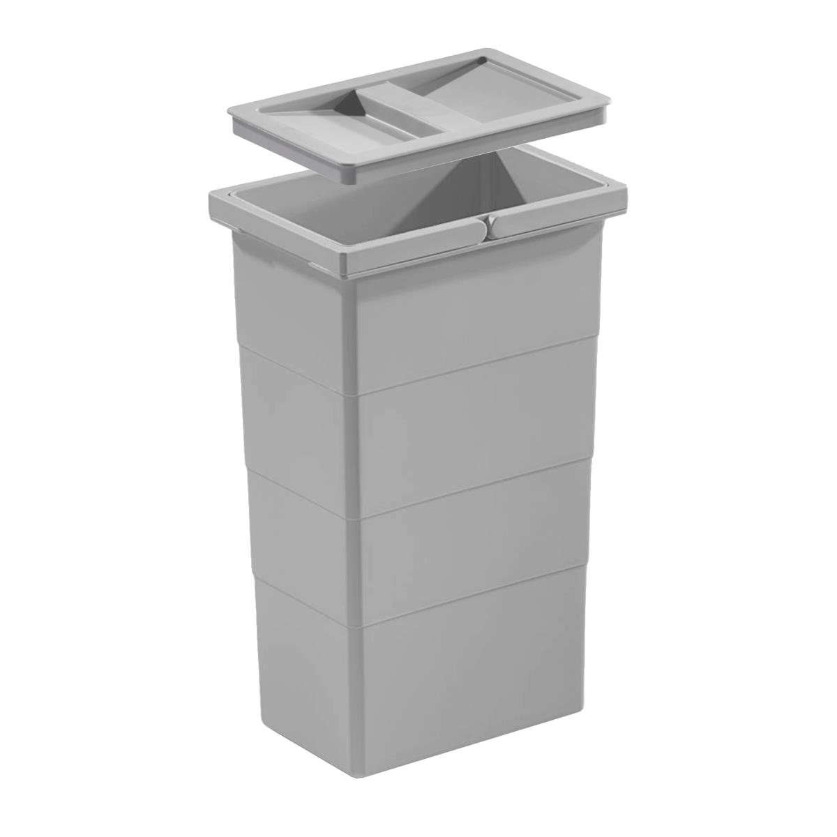 Hailo Inneneimer 1075969 mit Deckel 10 L 226x156x350 mm 2 Henkel hellgrau