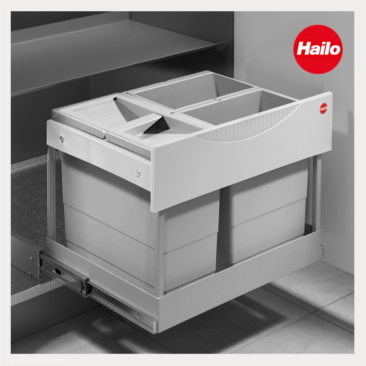 Hailo Abfallsammler 3644832 RaumsparTandem-S-plus 2x 8,5 +12 Liter Bio