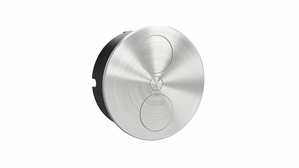 Steckdosenelement Duplex VDE + USB edelstahlfinish