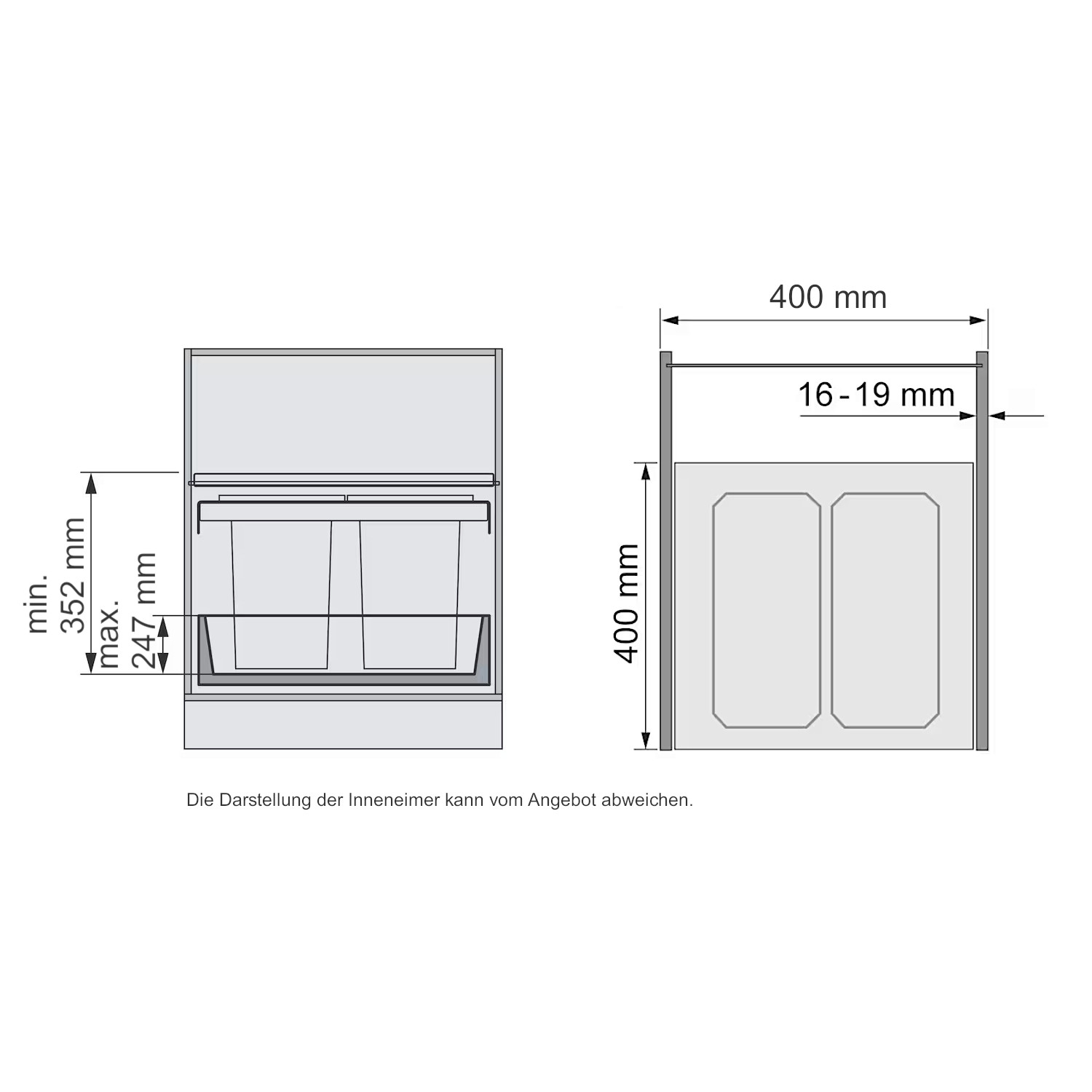 Envi Flex Mülltrennsystem 20950 solo 22 L Weißaluminium