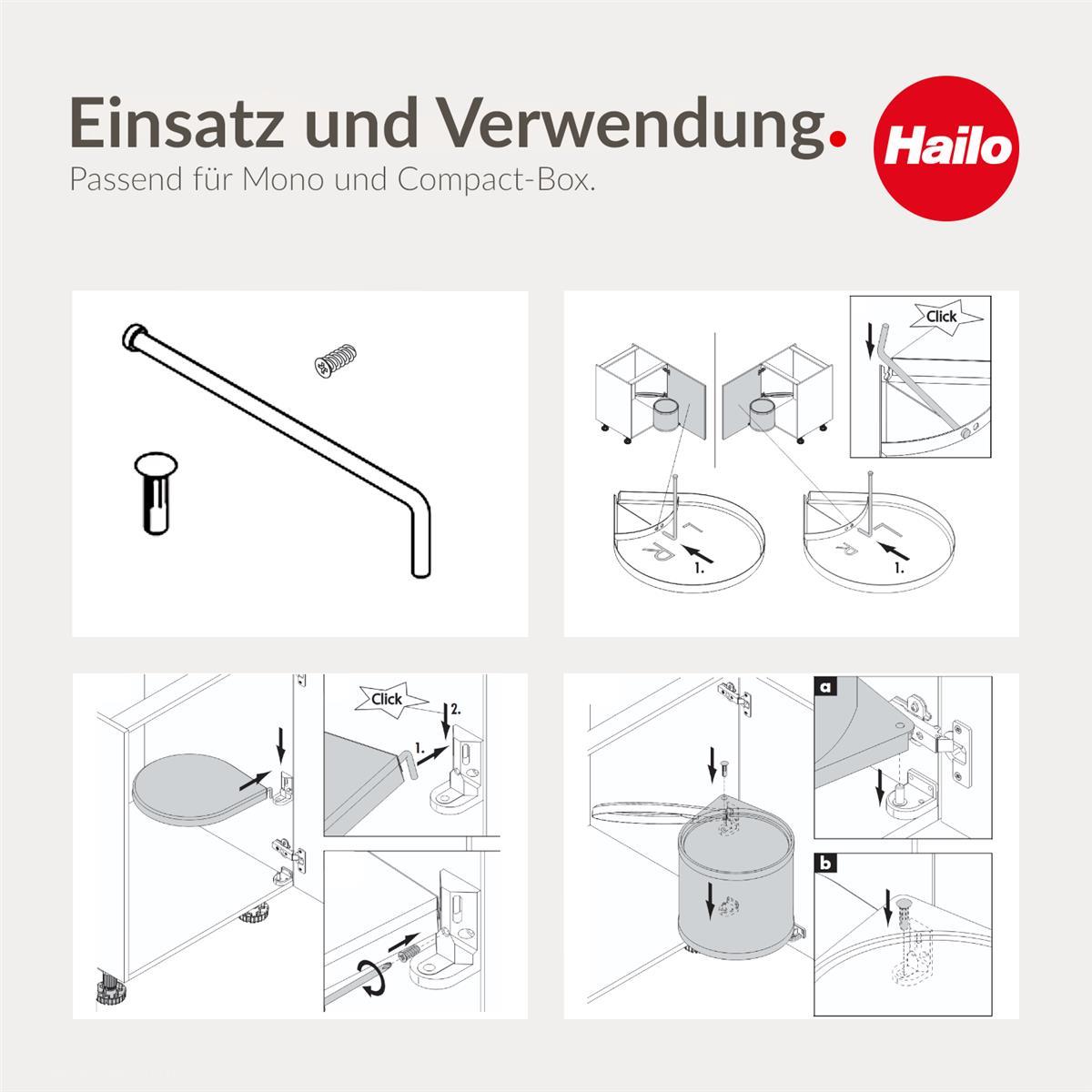 Hailo Eimerzubehör 1131258 für Compact-Box und Mono Abfallsammler weiß