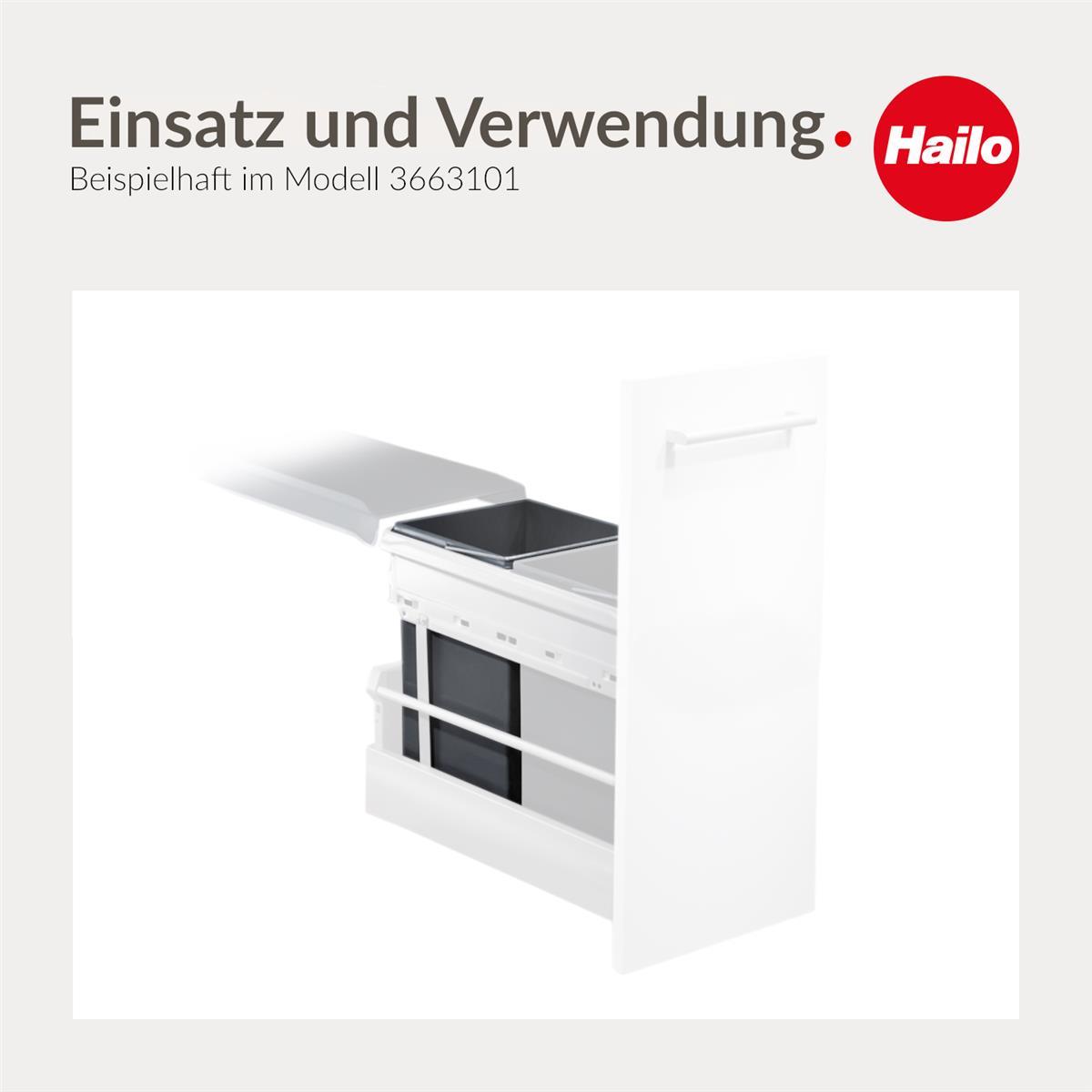 Hailo Inneneimer 1008879 dunkelgrau 15 L 230 x 220 x 350 mm mit Henkel