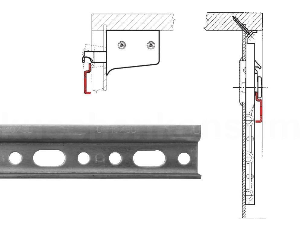 Aufhängeschiene 8er Pack für Küchen-Hängeschränke 12 cm verzinkt