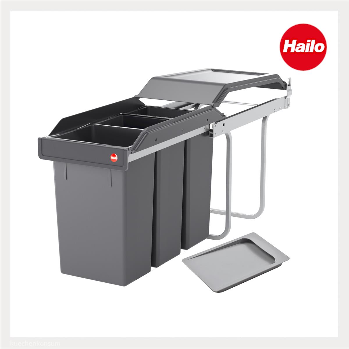 Hailo Abfallsammler 3650132 TE Swing A Terzett 3x 10 Liter mit Deckel