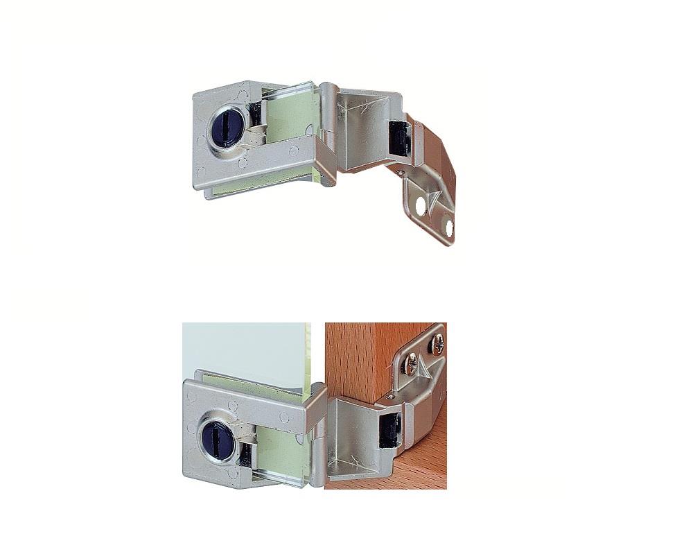 Hettich 1 Set Glastürscharnier ET 5160 aufliegend Zinkdruckguss vernickelt
