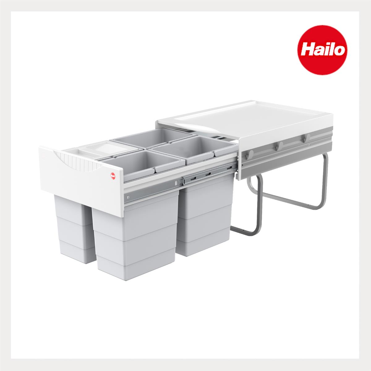 Hailo Abfallsammler 3643141 TR Swing Raumspar-Tandem 4x 8,5 Liter